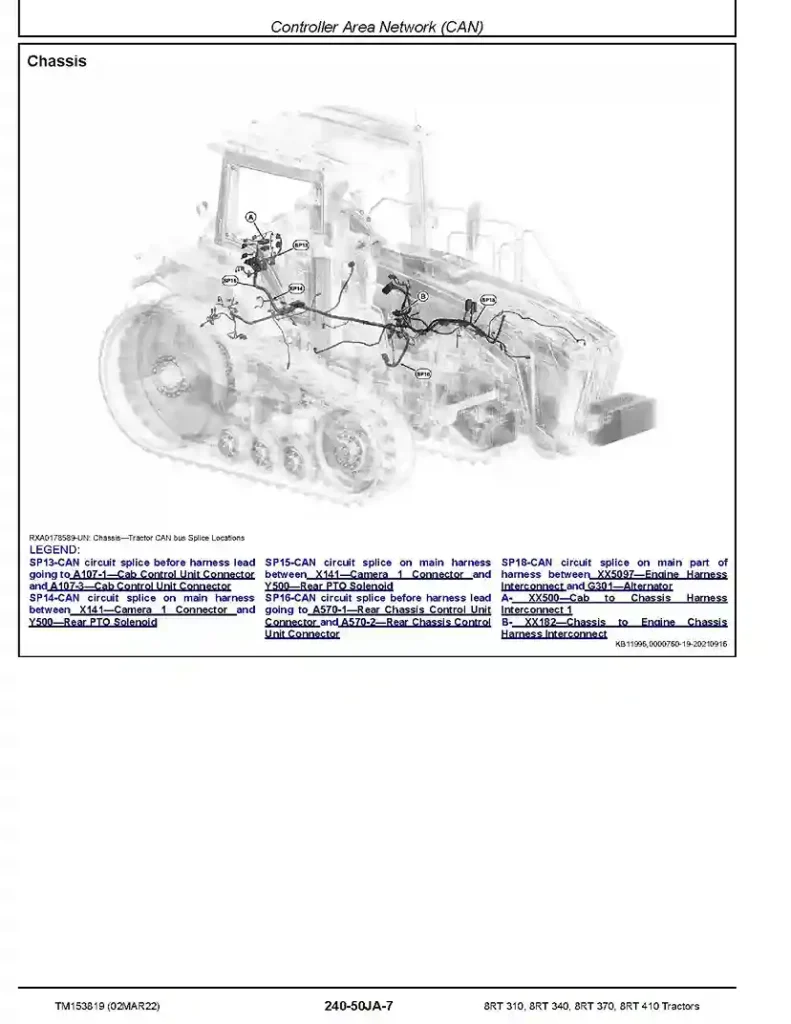 John Deere 8RT 310 8RT 340 8RT 370 8RT 410 Tracked Tractors Diagnostic Manual TM153819