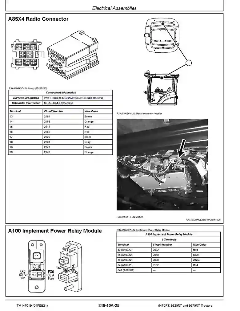 John Deere 9470RT 9520RT 9570RT Tracked Tractors Diagnostic Manual TM147019
