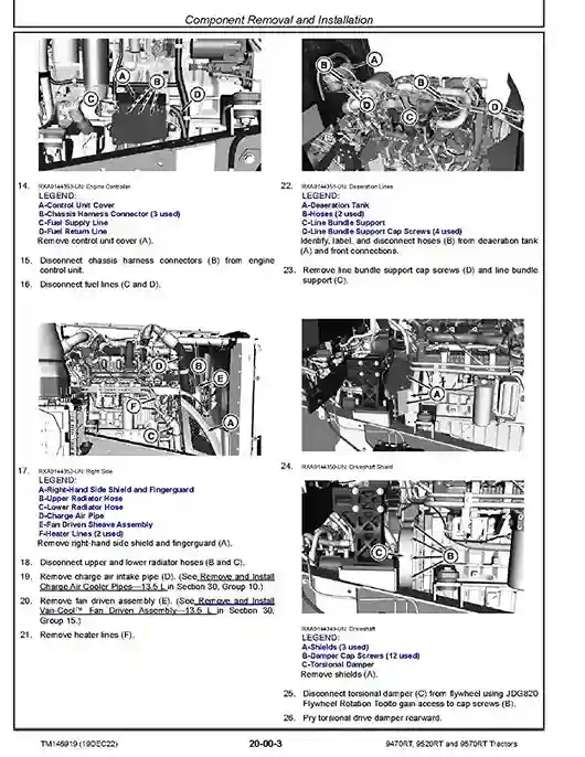 John Deere 9470RT John Deere 9470RT 9520RT 9570RT Tracked Tractors Repair Manual TM146919