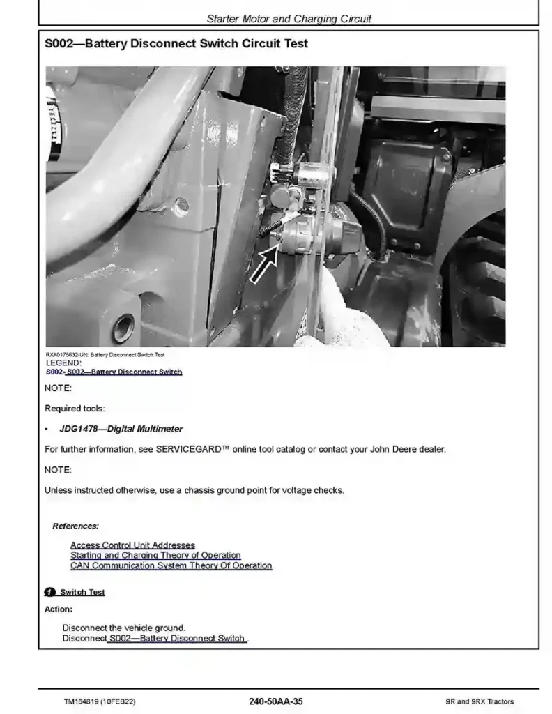John Deere 9R 390 9R 440 9R 490 9R 540 9R 590 9R 640 9RX 490 9RX 540 9RX 590 9RX 640 Tractors Operation and Test Manual TM164819