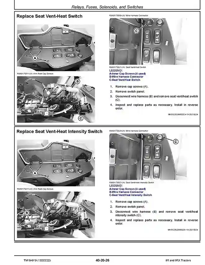 John Deere 9R 390 9R 440 9R 490 9R 540 9R 590 9R 640 9RX 490 9RX 540 9RX 590 9RX 640 Tractors Repair Manual TM164919