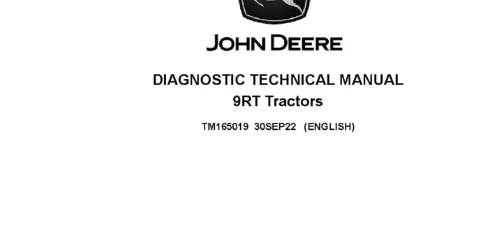 John Deere 9RT 470 9RT 490 9RT 520 9RT 540 9RT 570 9RT 590 Tracked Tractors Operation and Test Manual TM165019