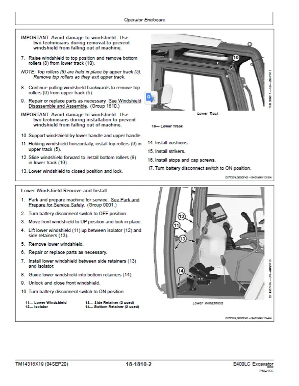 John Deere E400LC Operation and Test Manual John Deere E400LC Operation and Test Manual TM14315x19
