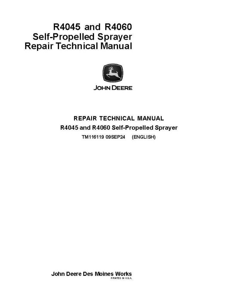 John Deere R4045 Self-Propelled Sprayer Repair Manual