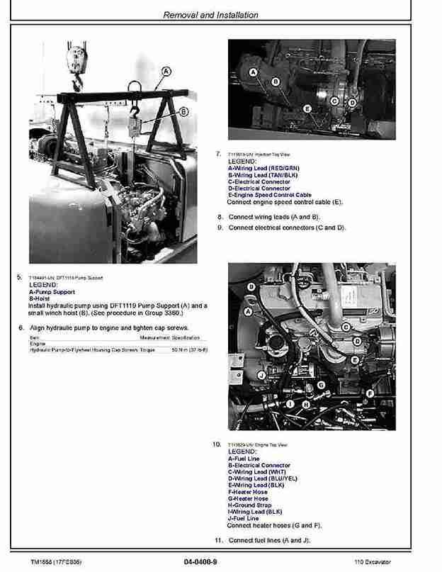 John Deere 110 Crawler Excavators (Metric) Repair Manual TM1658