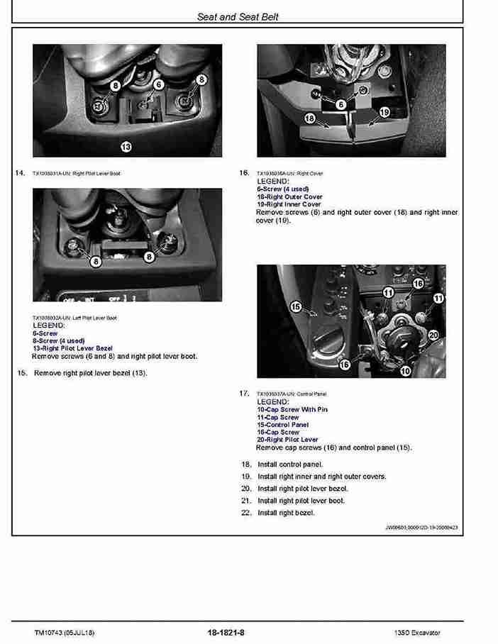 John Deere 135D Crawler Excavators Repair Manual TM10743