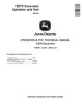 John Deere 17ZTS Compact Excavators Operation and Test Manual TM1896