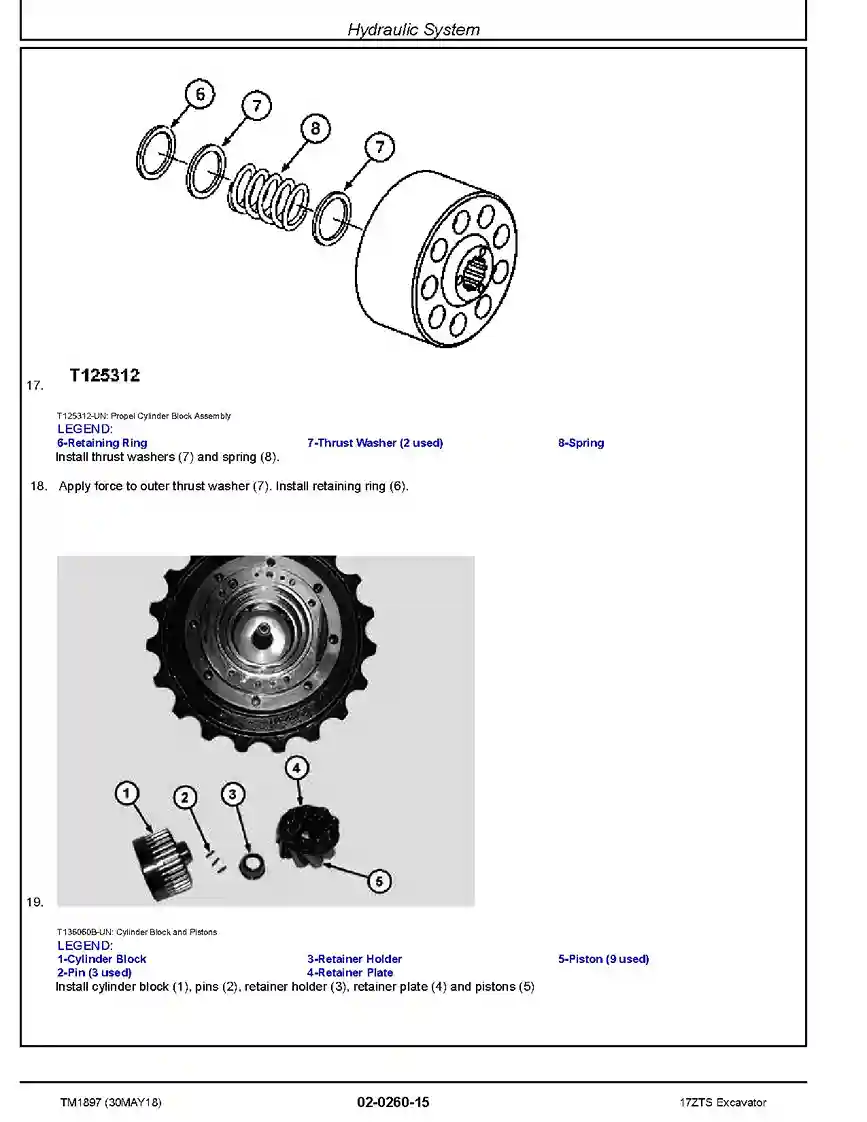 John Deere 17ZTS Compact Excavators Repair Manual TM1897
