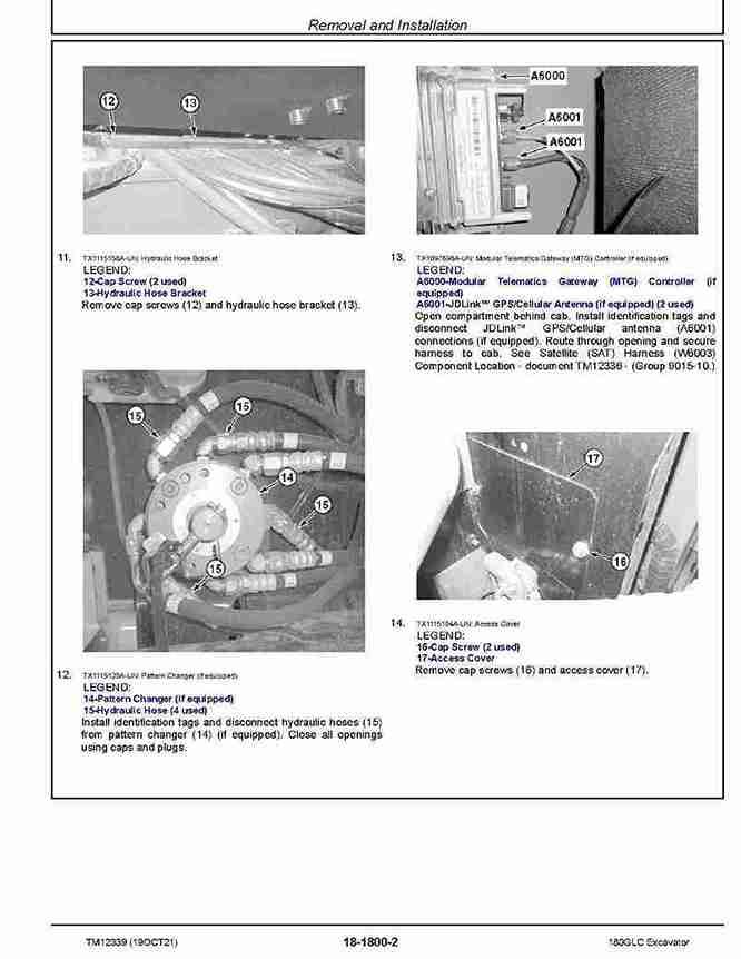 John Deere 180GLC Crawler Excavators Repair Manual TM12339