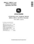 John Deere 200C LC, 230C LC and 270C LC Crawler Excavators Operation and Test Manual TM1930