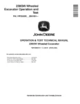 John Deere 230GW Wheeled Excavators Operation and Test Manual TM13249X19