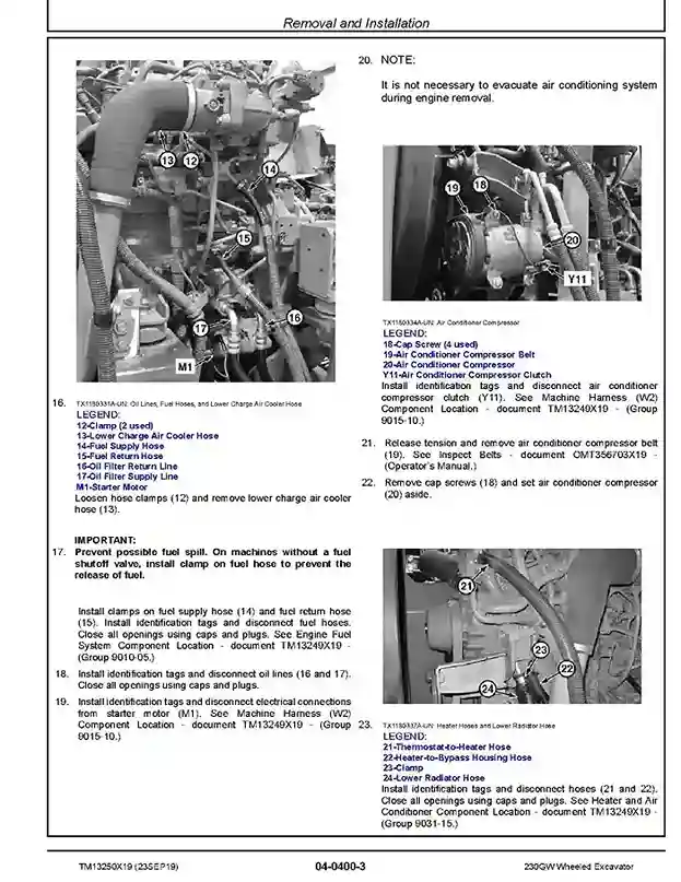 John Deere 230GW Wheeled Excavators Repair Manual TM13250X19 John Deere 230GW Wheeled Excavators Repair Manual TM13250X19