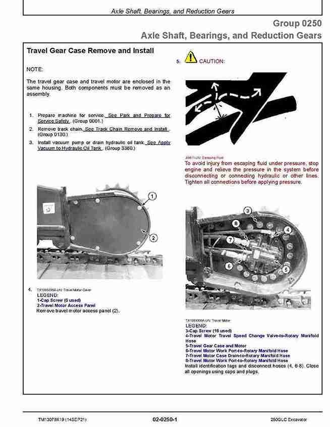 John Deere 250GLC Crawler Excavators Repair Manual TM13079X19 John Deere 250GLC Crawler Excavators Repair Manual TM13079X19