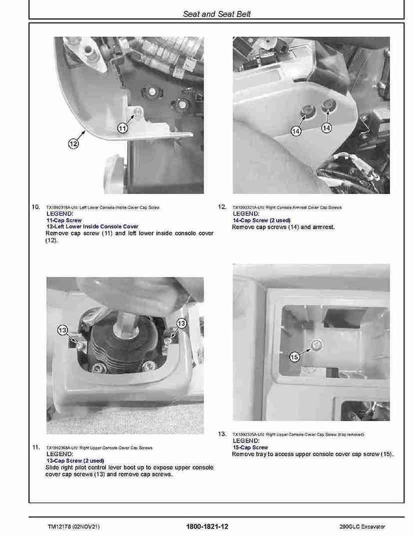 John Deere 290GLC Crawler Excavators Repair Manual TM12178