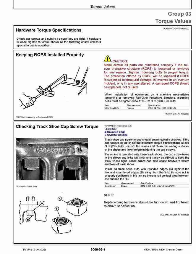 John Deere 450H, 550H and 650H Crawler Dozers Operation and Test Manual TM1743