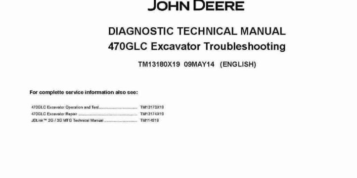 John Deere 470GLC (SN. from C047001) Crawler Excavators Diagnostic Manual TM13180X19