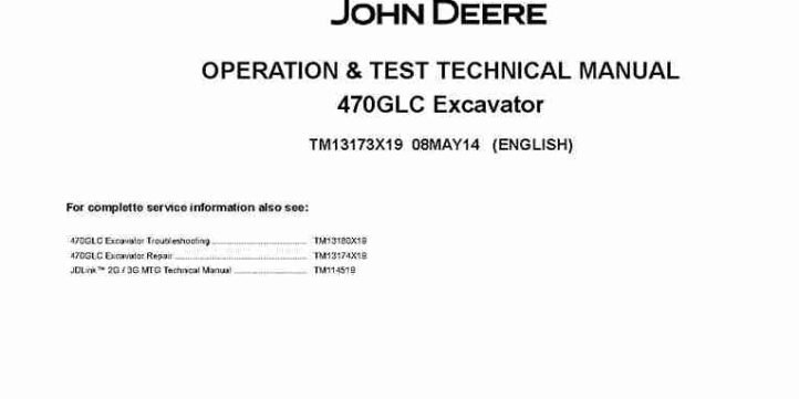 John Deere 470GLC (SN. from C047001) Crawler Excavators Operation and Test Manual TM13173X19 John Deere 470GLC (SN. from C047001) Crawler Excavators Operation and Test Manual TM13173X19