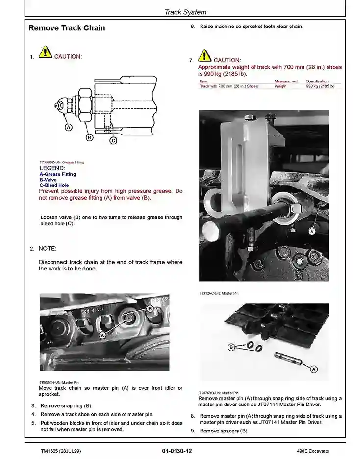 John Deere 490E Crawler Excavators Repair Manual TM1505