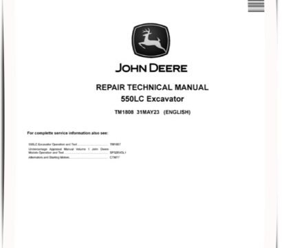 John Deere 550LC Crawler Excavators (Metric) Repair Manual TM1808