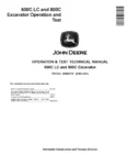 John Deere 600C LC and 800C Crawler Excavators Operation and Test Manual TM1922