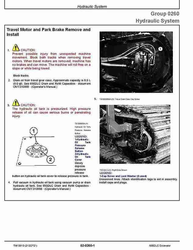 John Deere 650DLC Crawler Excavators Repair Manual TM10010