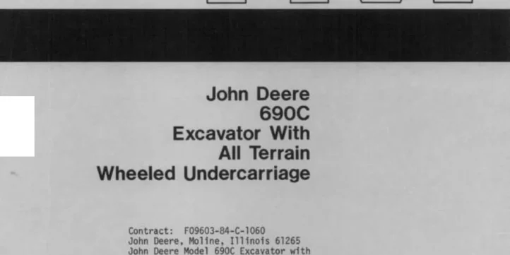 John Deere 690CR Excavators with All Terrain Wheeled Undercarriage Technical Manual TM1329 John Deere 690CR Excavators with All Terrain Wheeled Undercarriage Technical Manual TM1329