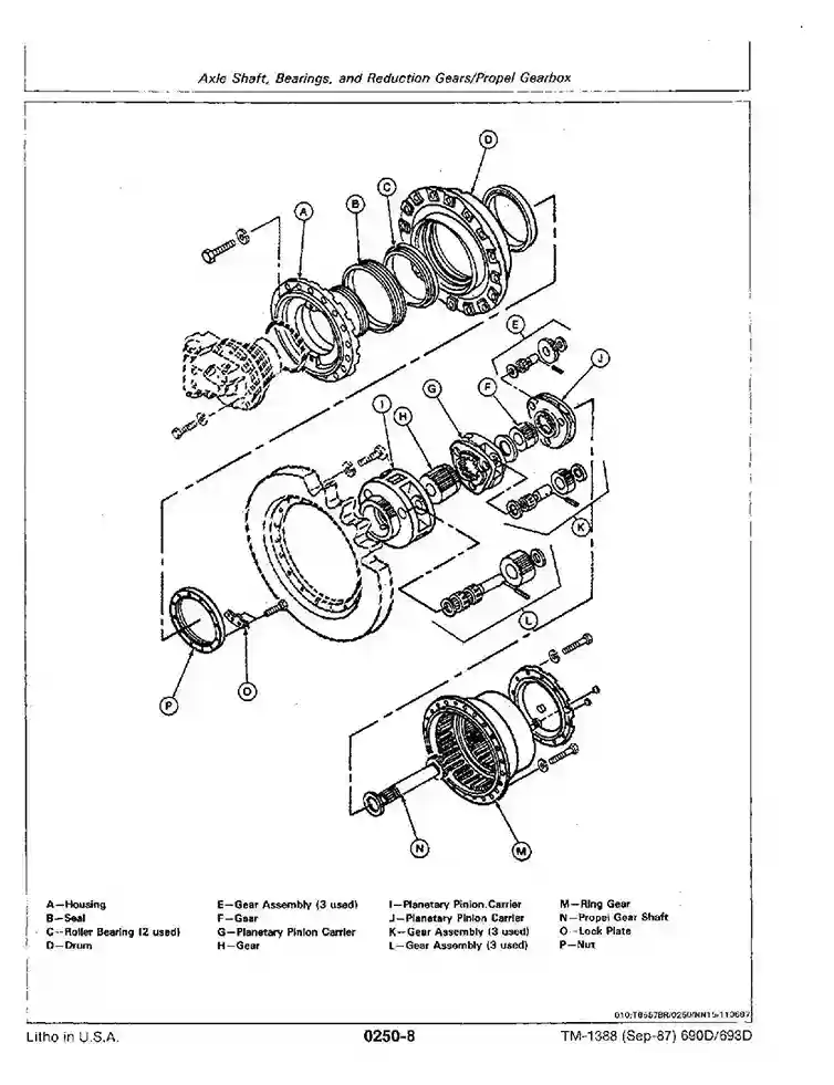 John Deere 690D Crawler Excavators, 693D Tracked Feller Bunchers and 693D Harvesters Repair Manual TM1388