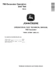 John Deere 750 Crawler Excavators (Metric) Operation and Test Manual TM1809 John Deere 750 Crawler Excavators (Metric) Operation and Test Manual TM1809