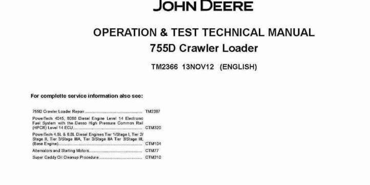 John Deere 755D Crawler Loaders Operation and Test Manual TM2366