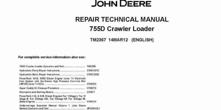 John Deere 755D Crawler Loaders Repair Manual TM2367