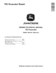 John Deere 75C Crawler Excavators Repair Manual TM2358