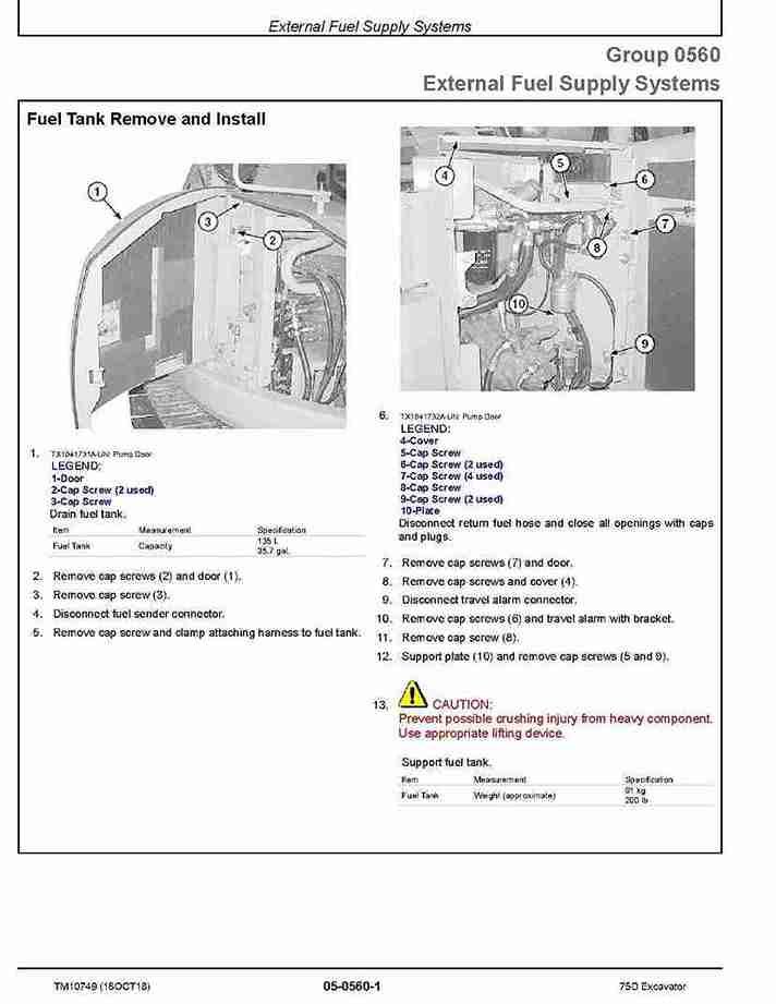 John Deere 75D Crawler Excavators Repair Manual TM10749