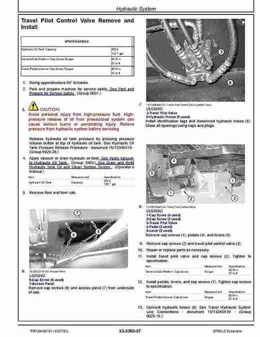 John Deere 870GLC Crawler Excavators Repair Manual TM13343X19