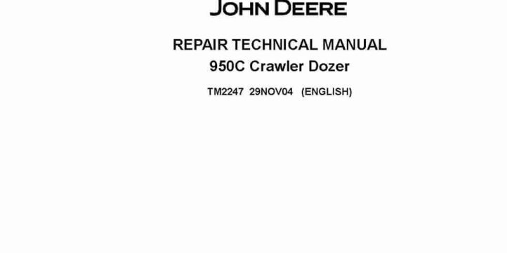 John Deere 950C Crawler Dozer Repair Manual TM2247