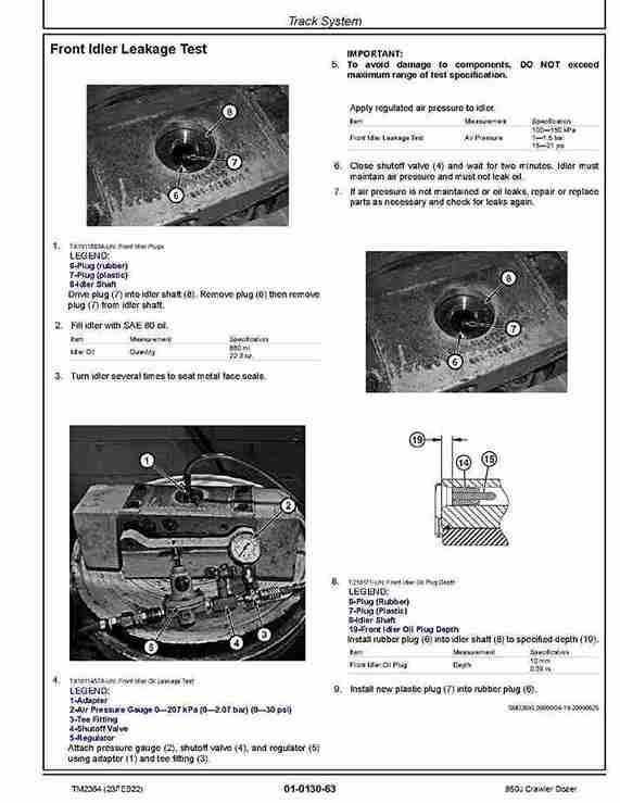 John Deere 950J Crawler Dozers Repair Manual TM2364
