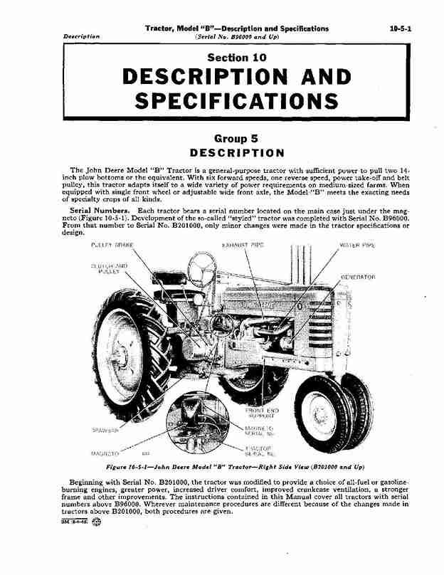 John Deere B, BN, BNH, BW and BWH Tractors Service Manual SM2004