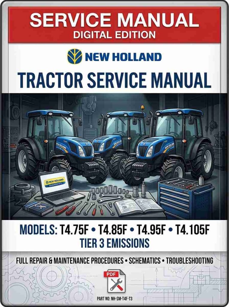 New Holland t4.75f t4.85f t4.95f t4.105f Tier 3 Tractor Service Manual Create image about 30kb that show machinery and tools and title, format file about New Holland t4.75f t4.85f t4.95f t4.105f Tier 3 Tractor Service Manual
