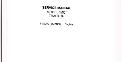 John Deere MC Tractors Service Manual SM2003