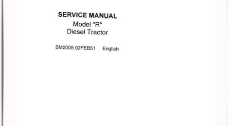 John Deere R Diesel Tractors Service Manual SM2005